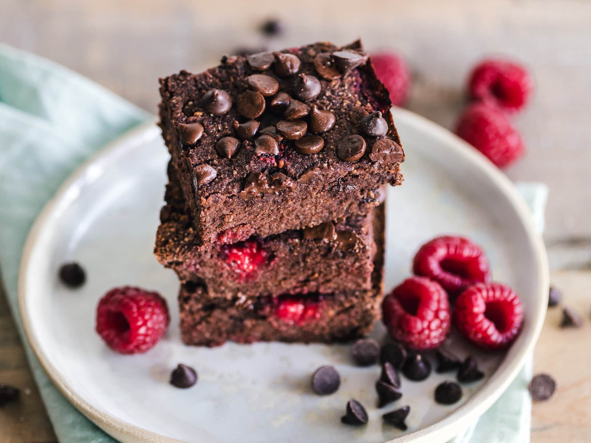 Fudgy Raspberry Vegan Brownie