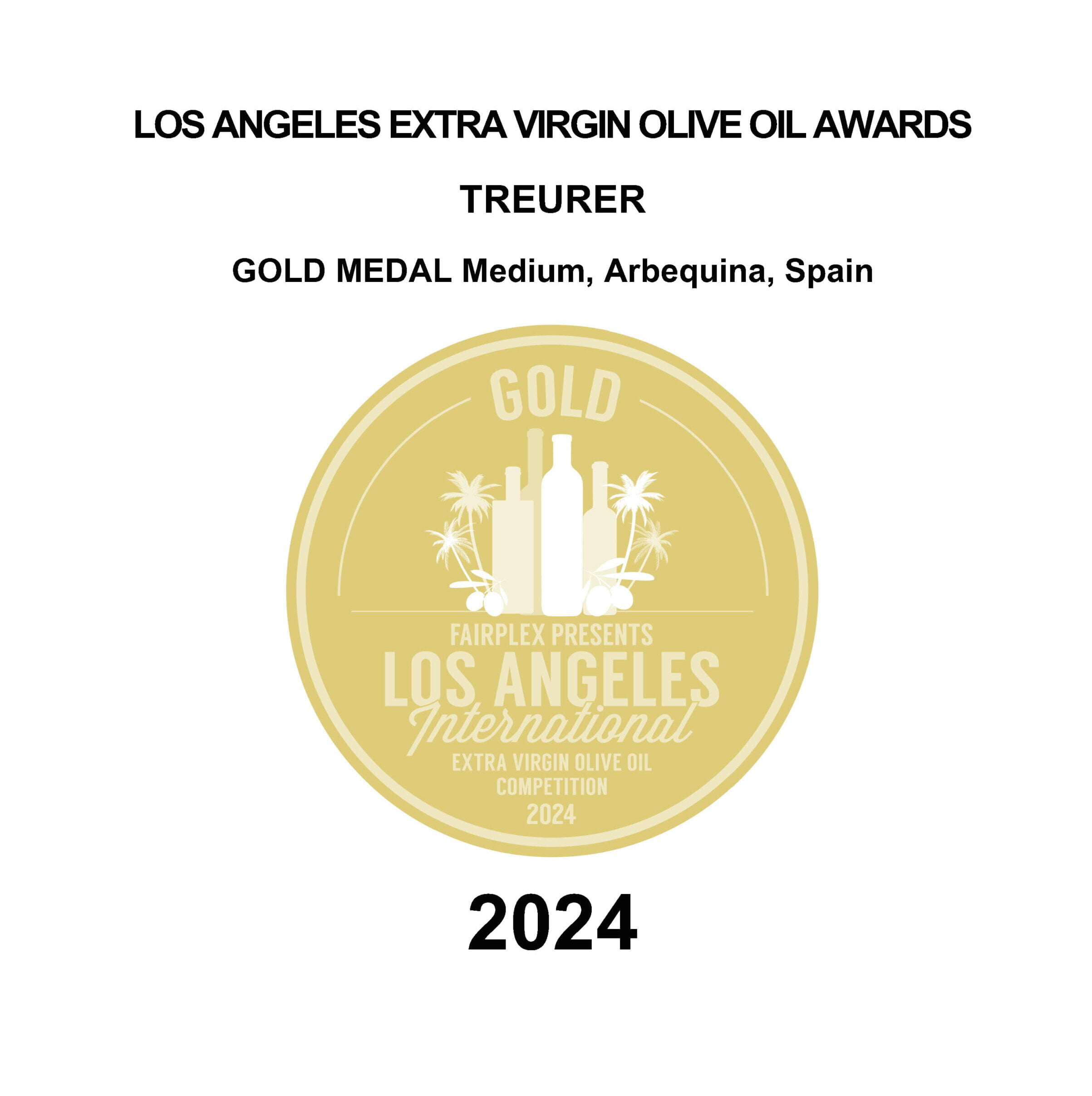 Oli Treurer, Goldmedaille bei den Los Angeles Extra Virgin Olive Oil Awards 2024